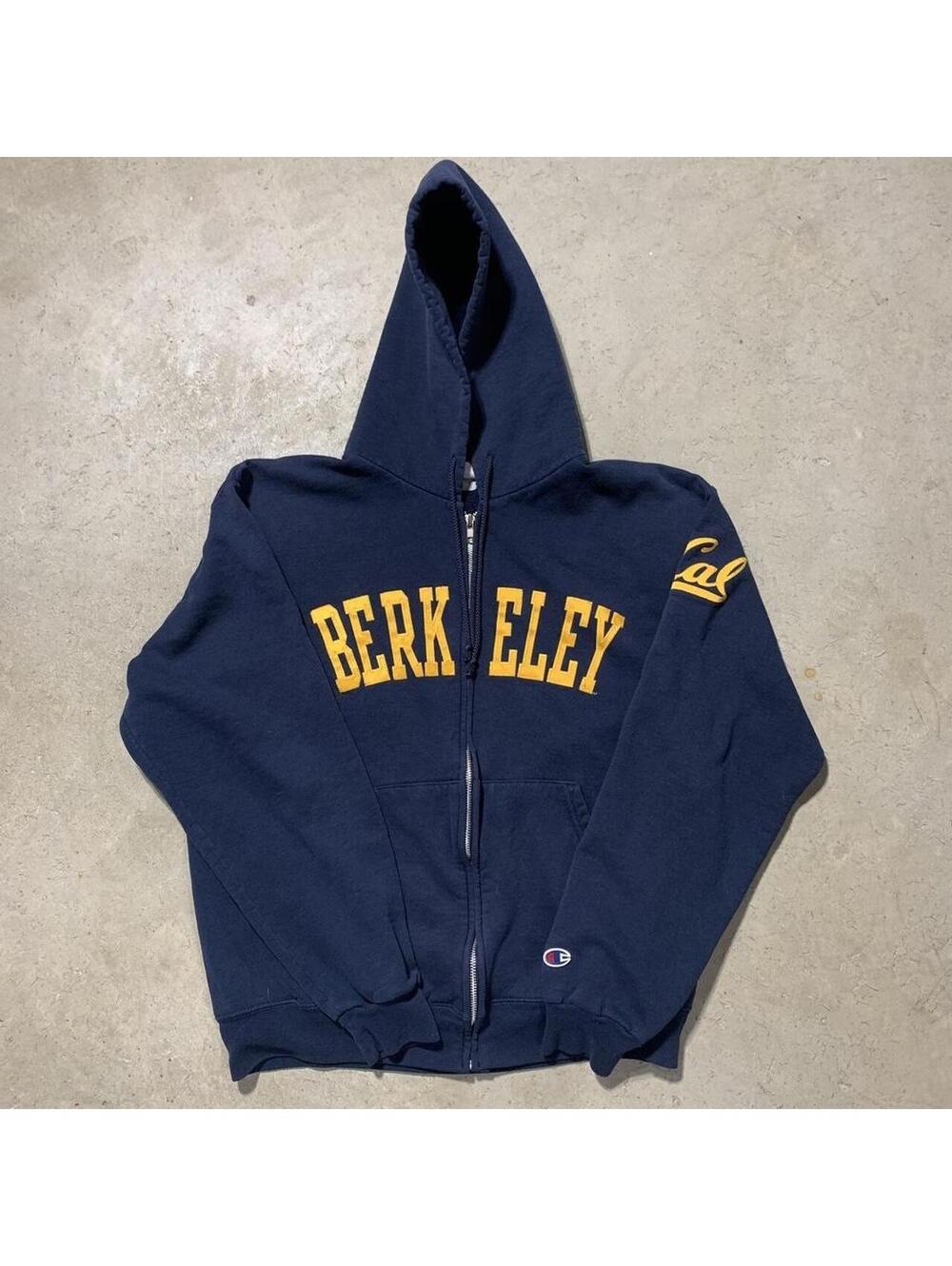 Vintage Y2K Champion UC Berkeley Cal Zip Hoodie Navy Mens M College